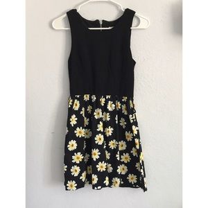Love Ady M black fit and flare dress daisy print